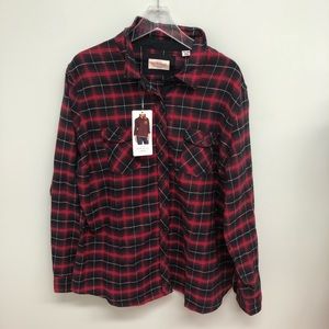 Weatherproof | Women's Plaid Button Down Shirt | Red & Black | Various Sizes